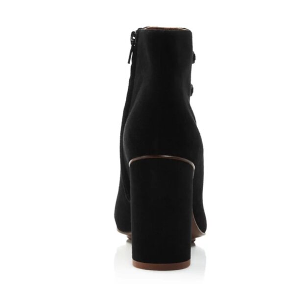 See by Chloé Women's Gisel Bow Almond Toe Suede High-Heel Booties - Picture 6 of 13